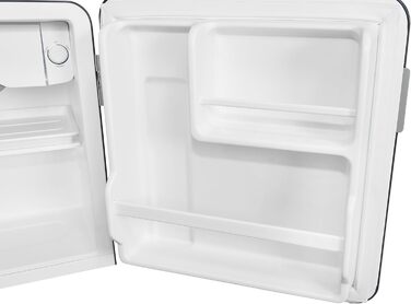 Exquisit Міні холодильник CKB45-0-031F білий: компактний холодильник 47 л, ретро стиль, без морозильної камери