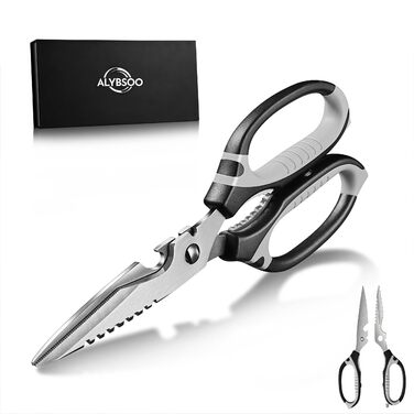 Кухонні ножиці для продуктів харчування, роздільні, придатні для миття в посудомийній машині, для нарізання м'яса та продуктів, кухонні ножиці, подарункова коробка (чорний)