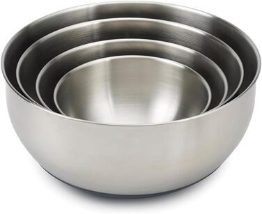 Joseph Joseph 4-Piece Stainless Steel Bowls with Lids - Stainless Steel, Silver