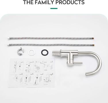 Кран кухонний CREA, 360° поворотний, нержавіюча сталь, для маленької кухні