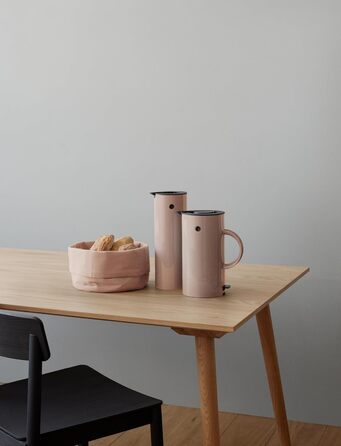 Термос Stelton EM77 - 1 л, з подвійними стінками, для гарячих/холодних напоїв, з скляною вставкою, магнітним затвором, гвинтовою кришкою, вінтажний дизайн (Heather)
