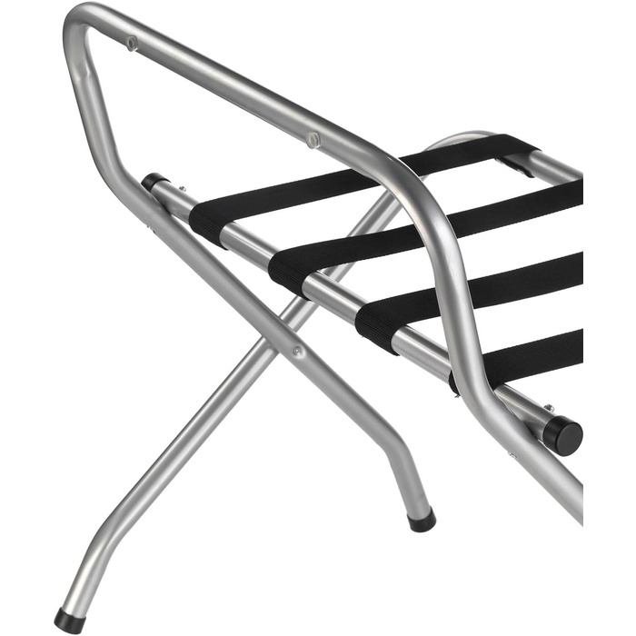 CARO-Furniture Suitcase Stand Suite with Wall Protection, Suitcase Stand, Suitcase Rack, Metal, Black, Folding (Grey)