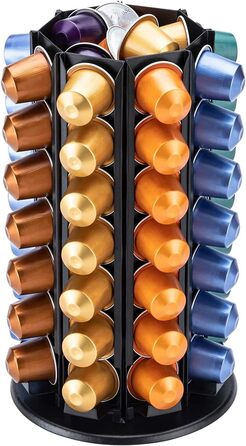 Тримач для капсул кави Bagoo Nespresso з поворотним столом та додатковим місцем для зберігання (56+)