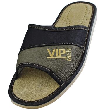 Чоловічі тапочки APREGGIO з натуральної шкіри – зручні та комфортні, сірого кольору, розмір 40-46 (EU 43)