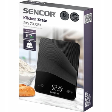 Кухонні ваги Sencor SKS 7700BK, чорні, до 10 кг
