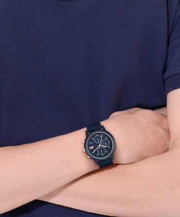 Годинник чоловічий Lacoste 12.12 Move кварцовий силіконовий синій/зелений/чорний