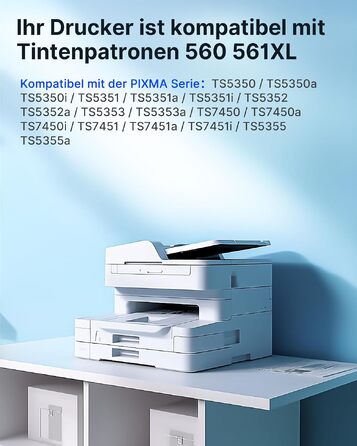 Картриджі для принтера Canon PG-560XL та CL-561XL (чорний та кольоровий), сумісні з Pixma TS5300, TS5350, TS5350a, TS5350i, TS5351, TS7450, TS7450i, TS7451, комплект 2 шт.