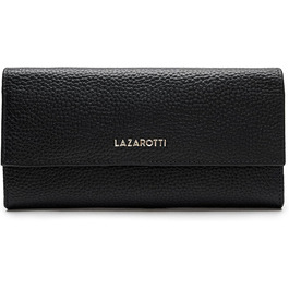 Lazarotti Bologna Large Leather Wallet for Women | with Snap Button, Large Zipper Compartment, 12 Card Slots, RFID Protection | 19 x 10 x 3 cm (2 Adjustable Widths)