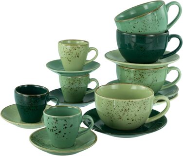 Набір посуду CreaTable Serie Nature Collection 8 предметів для 4 осіб, капучіно, кераміка, для мікрохвильовки та посудомийної машини