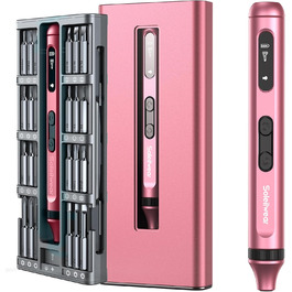 Електричний набір викруток преміум-класу 52 в 1 з 48 магнітними бітами, акумуляторний, для ремонту телефонів, камер, ноутбуків, годинників (Twilight Pink)