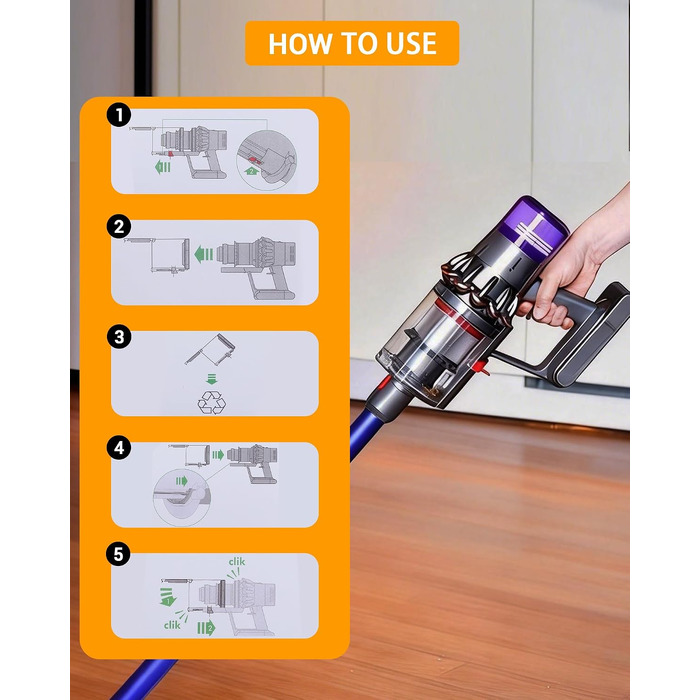 Контейнер для пилу та фільтр для пилотяга Dyson V11 V15 (SV14, SV15, SV17, SV22, SV28) — запасний пилозбірник та аксесуари