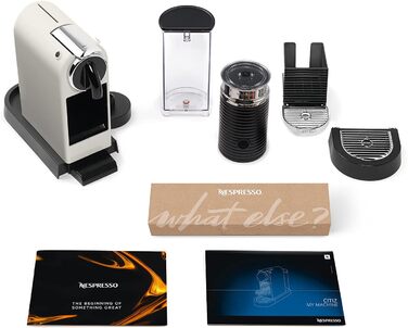 Кавова капсульна машина Nespresso De'Longhi Citiz EN267.WAE з капучинатором, 1710 Вт, 1 л, кремово-біла