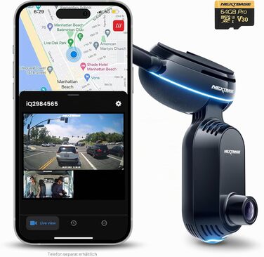 Автомобільний відеореєстратор Nextbase IQ 2K з роздільною здатністю 1440p