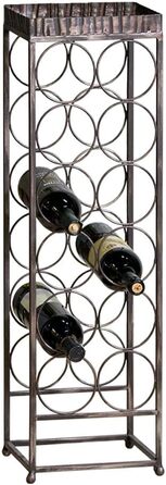 CASABLANCA Wine Bottle Rack 'Albana' 78 CM Antique Gold Effect