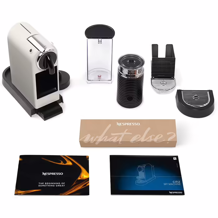 Nespresso De'Longhi Citiz EN267.WAE Coffee Capsule Machine with Milk Frother, 1710W, 1 L, ‎37.2 x 21.8 x 27.7 cm, Cream White