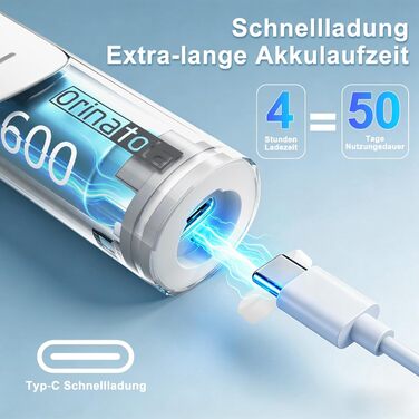 Електрична зубна щітка Rotierende для дорослих з 8 насадками, 3 режимами чищення, акумулятором на 50 днів та смарт-таймером 2 хв - Чорна