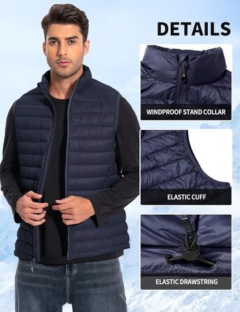 Чоловіча легка степкова жилетка Pioneer Camp – водонепроникна, компактна, з підкладкою – для активного відпочинку, повсякденного носіння, роботи, спорту та подорожей. Navy, L