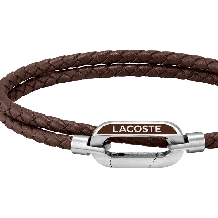Браслет шкіряний чоловічий Lacoste STARBOARD синій, зелений, коричневий (коричневий)