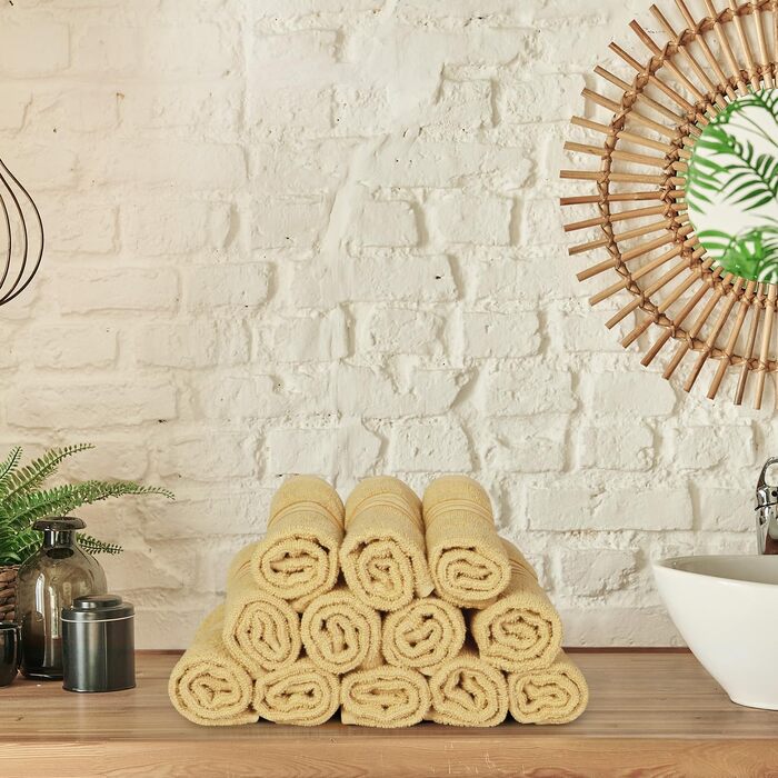 Набір м'яких махрових рушників для обличчя та тіла Utopia Towels, 30x30 см, 100% бавовна, високопоглинаючі, світло-сірий, 12 шт.