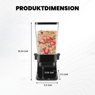 Диспенсер для мюслі та сухих сніданків PLATINUM GOLD, 5,5 л, скляний, чорний, для солодощів і корму