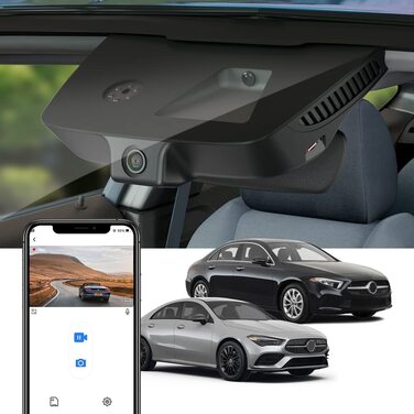 Відеореєстратор Fitcamx 4K для Mercedes-Benz A-Class (W176, W177) та CLA (C117, C118) 2012-2023, 2160P UHD WiFi, Plug&Play, 64GB карта