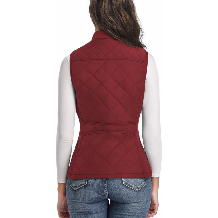 Жіноча жилетка LONGKING легка з коміром, без рукавів, червона. Ідеальна для активного відпочинку та повсякденного носіння.