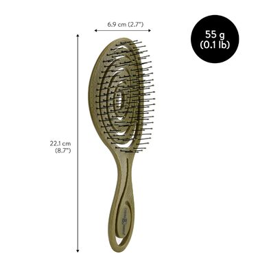 Щітка для волосся Chiara Ambra без заплутування - для жінок та чоловіків - розпушувач для кучерявого та довгого волосся - екологічна щітка-розпушувач, щітки для волосся - (Оливковий)
