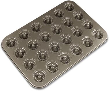 Staedter - Baking Series - Baking Sheet Mini Gugelhupf Confectionery - 38 x 26 cm - for 24 minis ø 4.5 cm/H 1.5 cm - high-quality non-stick coating