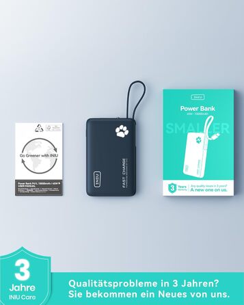 Power Bank INIU 20W 10000mAh з USB-C, PD3.0 QC4.0, для iPhone, Samsung, iPad (Блакитний)