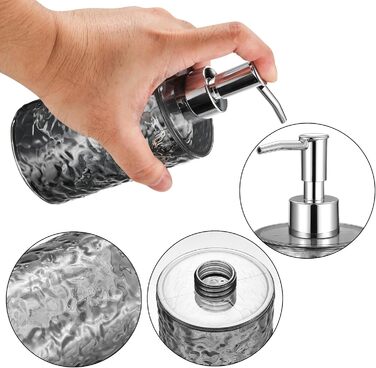 Дозатор мила для кухні та ванної кімнати, 400 мл, пластиковий, циліндричний | Дозатор мила, шампуню, гелю для душу