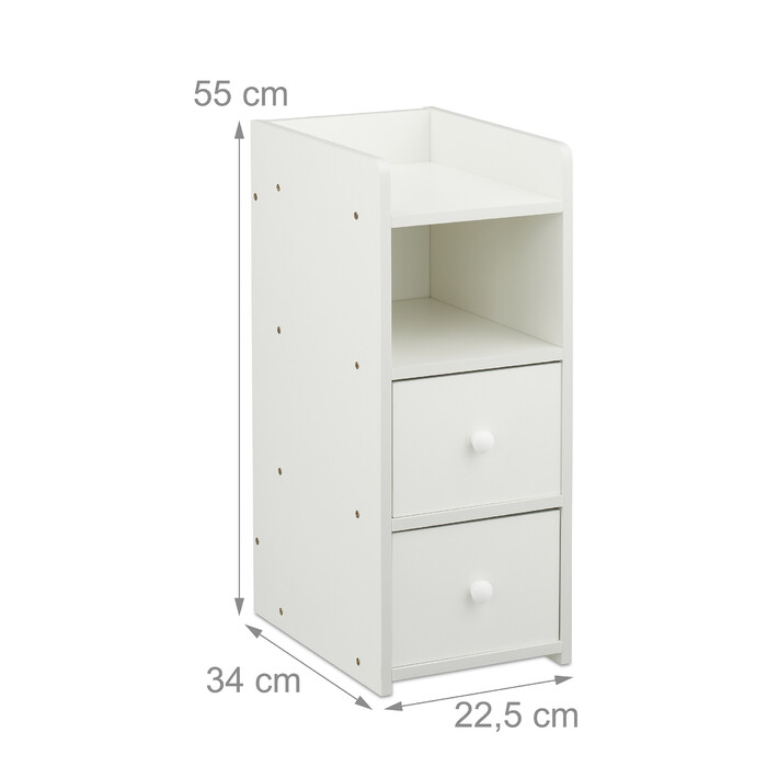 Slim White Nightstand