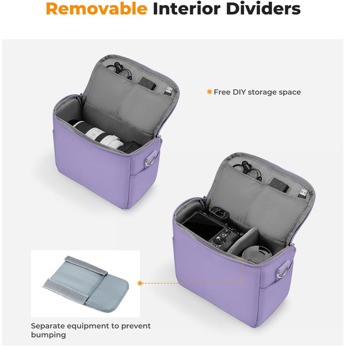 Сумка для камери K&F CONCEPT, фотосумка для фотографів, універсальна, фіолетова, середнього розміру