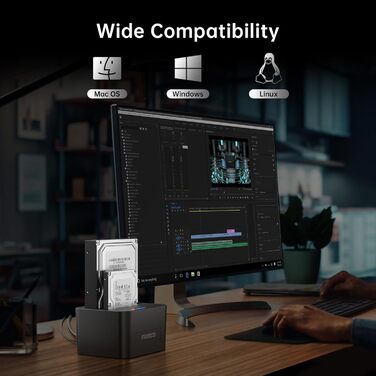 Док-станція для HDD/SSD FIDECO, USB 3.0, 2.5/3.5