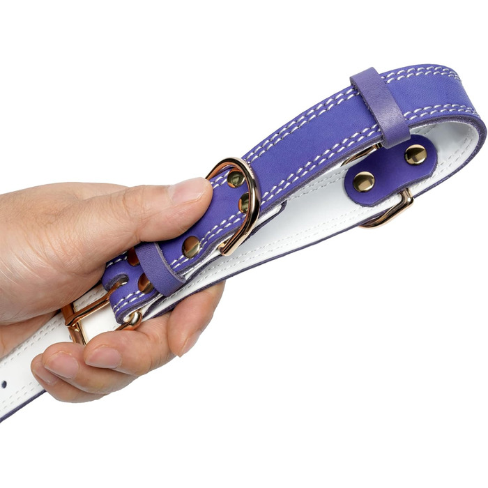 Нашийник для собак з натуральної шкіри, зелений, ширина 2.5 см, розмір M (обхват шиї 40-51 см)