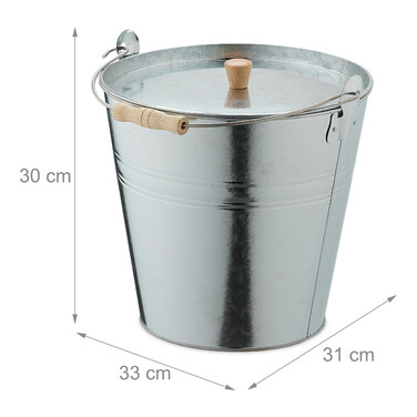 Relaxdays Ash Bucket with Lid, 12.5 Liters