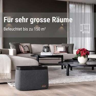 Зволожувач повітря Stadler Form Karl big - тихий, потужний, для приміщень до 100 м², з керуванням через додаток, чорний