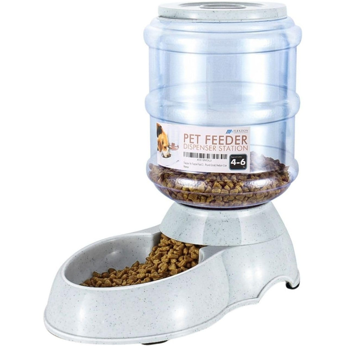 Автоматичний дозатор корму для собак та котів Flexzion Gravity Feeder, 2,7–5,4 кг, безперервне поповнення, для малих та середніх порід
