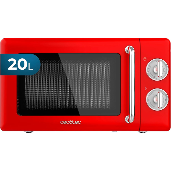 Мікрохвильова піч Cecotec Proclean 3110 Retro Green: 700 Вт, 6 рівнів, таймер до 30 хв, функція розморожування, механічне керування, зелений колір, сталевий фініш