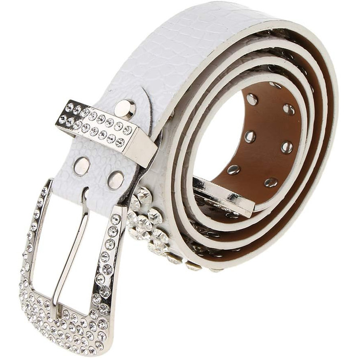 Жіночий пояс Fenteer з стразами, джинсовий, шкіряний, 3,5 см