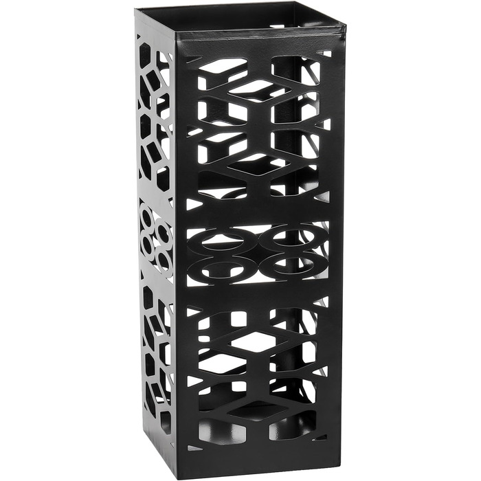 ZENFUN Metal Umbrella Stand - Freestanding Umbrella Holder for Entryway, Home, Office, Hotel - Black, 15x15x40 CM