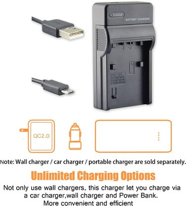 Акумулятор DSTE NP-FH50 Li-Ion (2 шт.) та Micro USB зарядний пристрій для Sony DSLR/DSC/HDR