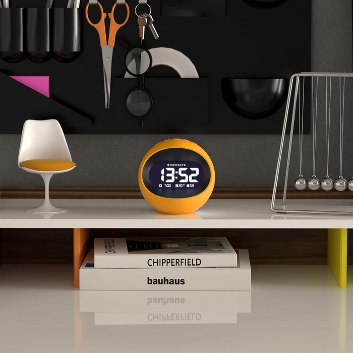 NEWGATE® Digital Centre of the Earth Alarm Clock (Yellow with Black LCD Display) Yellow