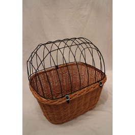 Корзина для собак на кермо велосипеда з ротангу з металевою сіткою та подушкою XL або XXL. Ротангкова корзина для собак, корзина на кермо, кошик для покупок (XL з подушкою) (XL без подушки)