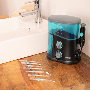 Cecotec Munddusche Bamba ToothCare 1200 Jet Pro: 7 насадок, LED-дисплей, 10 режимів, UV-дезінфекція. 1000 мл