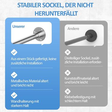 Регульована душова штанга U-подібної/L-подібної форми, 60-92 x 78-196 x 60-92 см, з 12 кільцями для шторки та підпоркою для стелі, для ванни/ванної кімнати, срібна