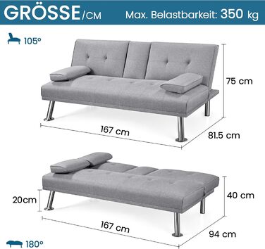 Yaheetech Folding Sleeper Sofa