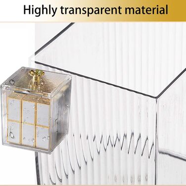 Контейнер для ватних паличок та дисків 2 шт. Організатор для ванної кімнати, прозорий | Зберігання для туалетного столика