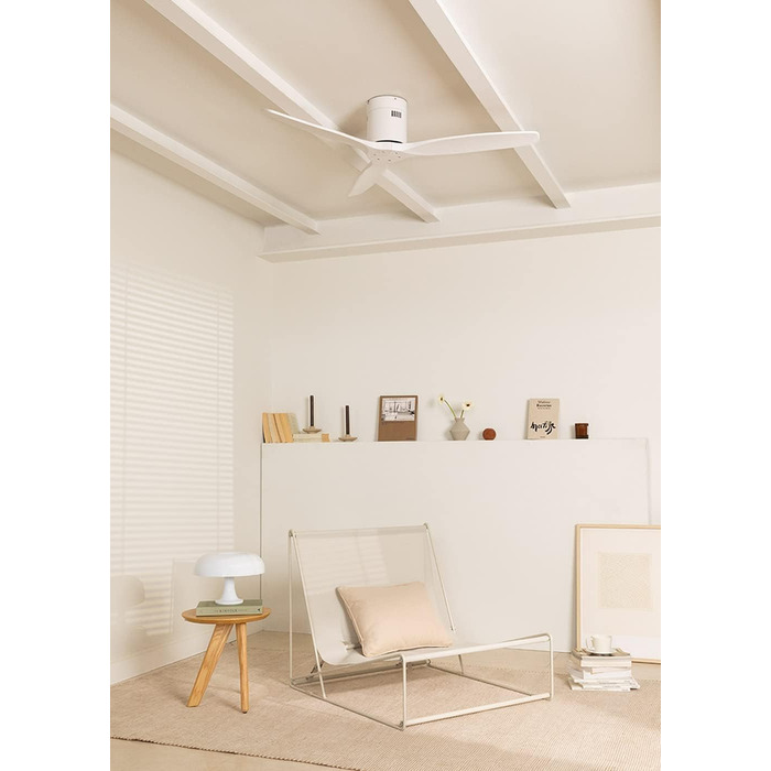 Вентилятор стельовий WINDCALM ABS білий з пультом, 40W, Ø132cm, 6 швидкостей, таймер, DC-двигун, літньо-зимовий режим, без освітлення