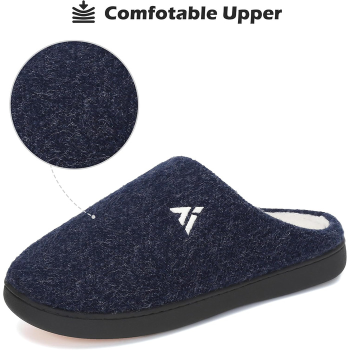 Тапочки домогосподарки Mishansha Herren для жінок, зимові, з піною пам'яті, антиковзаючі, розмір 36-49, темно-синій
