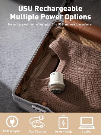 Електричний видальник ворсу для одягу та меблів COPPA, 6 лез, 3 швидкості, з індикатором заряду акумулятора